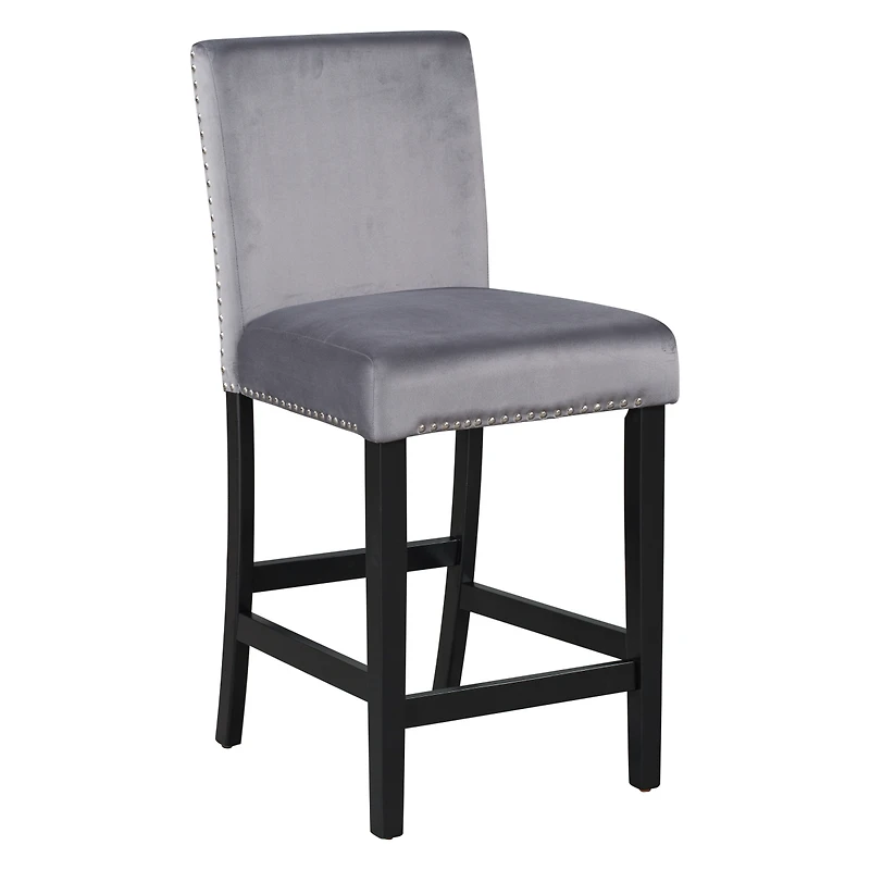 Streamdale Furniture 5-Piece Faux Marble Counter Height Dining Set with 4 Velvet Chairs