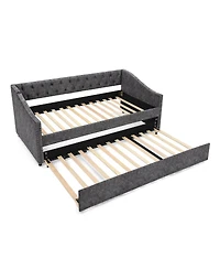 Streamdale Furniture Twin Daybed with Usb & Pull-out Bed (81"x42"x30.75")