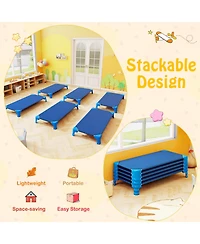 Sugift Portable 6 Pack Stackable Daycare Cots Sleeping Bed for Kids 53 Inch