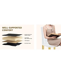 Streamdale Furniture Streamdale 2-pack white Pu ergonomic dining chairs with metal legs