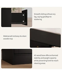 gaomon 2 Drawers Wood Dressers for Bedroom, Wooden Chest of Clothes Storage Organizer Living Room, Modern Wide Tv Dresser 65 Inch