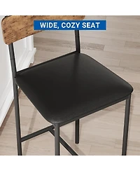 gaomon Bar Stools Set of 4 Kitchen Bar Stools with Footrest Pu Upholstered Counter Height Barstools Bar Chairs with Back for Kitchen Easy Assembly.
