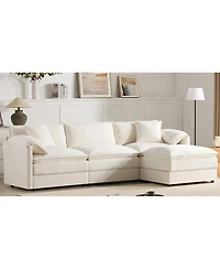 Streamdale Furniture Chenille Modular Sectional Sofa with Deep Wide Seat & Double Cushions
