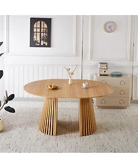 Streamdale Furniture 5pcs Dining Set, Metal Leg Table, Mid-century Mdf Top, Pedestal Table