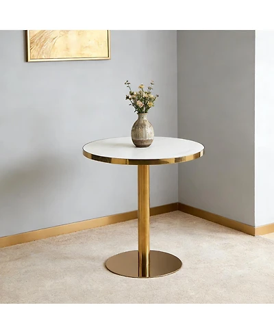 Streamdale Furniture Streamdale 31.5" Mid-Century Modern Pedestal Table - Dining/Coffee Table for 4-6, Mdf
