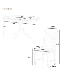 Streamdale Furniture Retro Dining Set with Pedestal Table Base