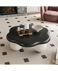 Streamdale Furniture 35" Cloud Shaped Coffee Table, Petal-Shaped Minimalist Table