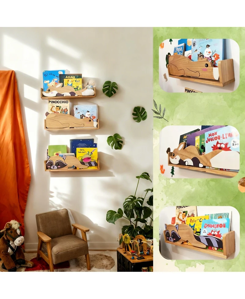 Yigii Bookshelf: Cute Animal Design for Kids Rooms