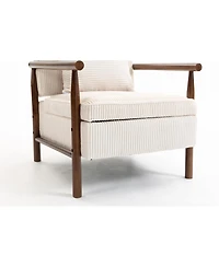 Streamdale Furniture Storage Chair, Wood Frame Mid Century Modern Accent Chair