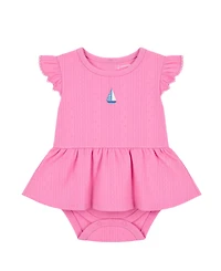 Sperry Baby Girls' Short-Sleeve Bodysuit with Rattle, 2-Piece Set