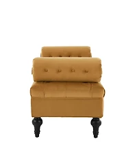 Streamdale Furniture Velvet Upholstered Bench with 2 Pillows for Bedroom, Living Room, Entryway