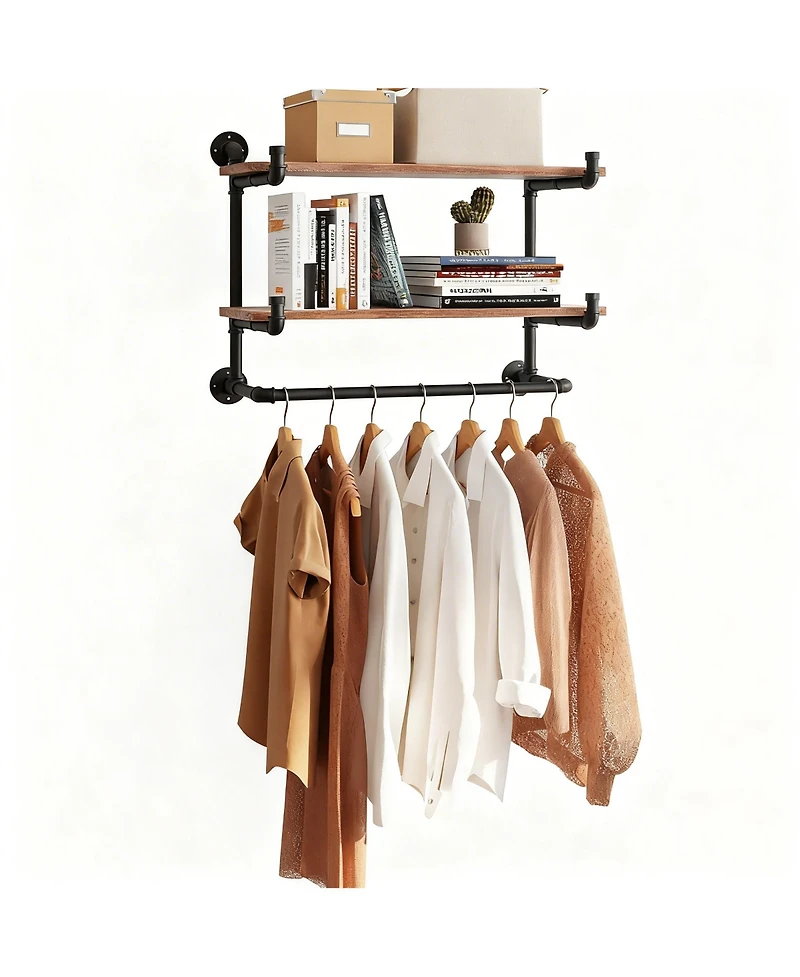 Yigii Wall Mount Clothes Rack for Bedroom, Laundry, Living Room