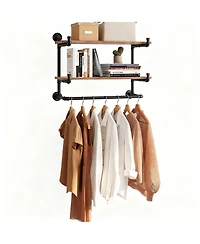 Yigii Wall Mount Clothes Rack for Bedroom, Laundry, Living Room