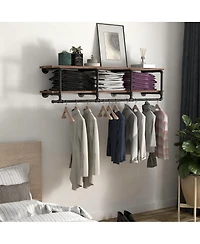 Yigii Wall Mount Clothes Rack for Bedroom, Laundry, Living Room