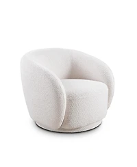 Streamdale Furniture Swivel Boucle Upholstered Accent Barrel Chair