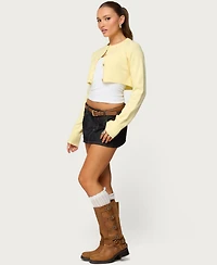 Edikted Women's Morgynne Cropped Knit Cardigan