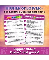 Quokka Science Higher or Lower Board Game for Kids - Family Card Game for Kids and Adults - Challenge Game for Family Night