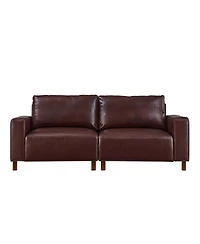 Streamdale Furniture Streamdale Luxury Burgundy Faux Leather 2-Piece Sofa & Loveseat Set