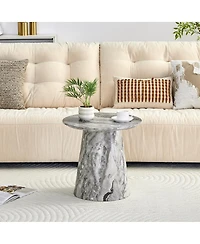 Streamdale Furniture textured Mdf circular coffee table, 19.6" D x 18.8"