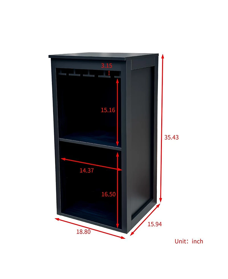 Streamdale Furniture modular wine bar cabinet with storage hutch