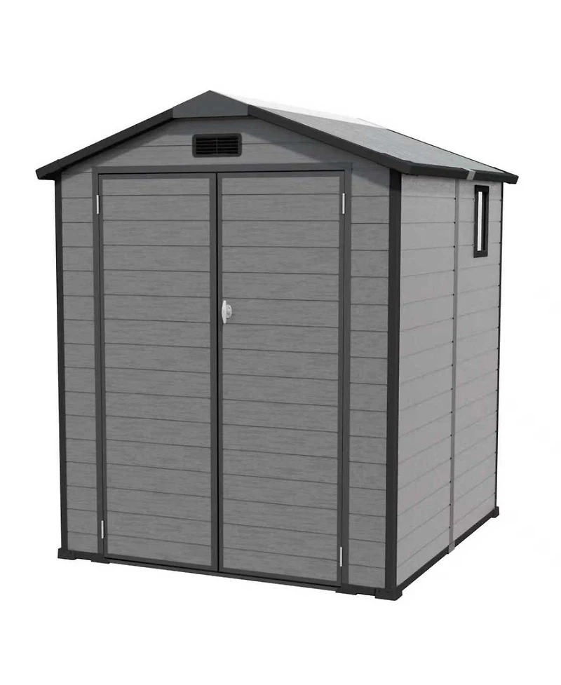 Streamdale Furniture 6x6 Ft Plastic Outdoor Storage Shed - Lockable Resin Tool Shed