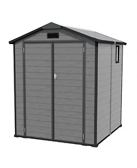 Streamdale Furniture 6x6 Ft Plastic Outdoor Storage Shed - Lockable Resin Tool Shed