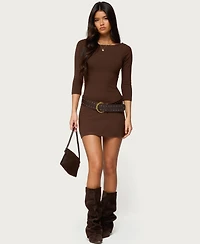 Edikted Women's Jadey Boat Neck Mini Dress