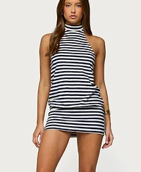 Edikted Women's Milah Striped Halter Neck Mini Dress