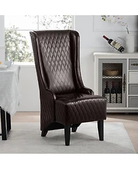 Streamdale Furniture Faux Leather High-Back Accent Chair, Modern Side Chair for Living Room, Bedroom