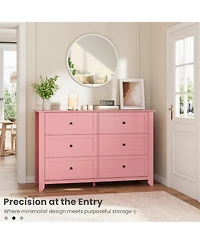 gaomon 6-Drawer Dresser for Bedroom, Large Wooden Chest with Deep Drawers and Metal Knobs for Entryway, Hallway