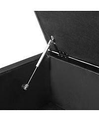 Streamdale Furniture Pu Storage Ottoman with Rubber Wood Legs & Lift-Top Storage