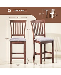 Homcom Bar Stools Set of 2, Modern Upholste Barstools