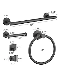 Rainsken 14 Pieces Wall-Mounted Bathroom Hardware Accessory Set, Stainless Steel Towel Bar Set for Bathroom, Kitchens and Bedroom