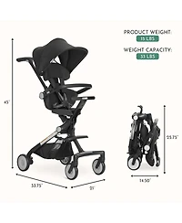 Dream On Me Baby evolur Velo Rider stroller: lightweight for ages 6–36 months with one-hand fold, footrest, rear platform, and 5-point harness.