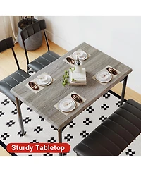 gaomon 4 Piece Rustic Upholstered Dining Set – Table, Chairs & Bench