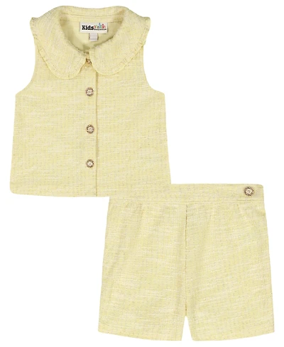Kids Headquarters Girls' 2T-6X Sleeveless Knit Vest and Shorts, 2-Piece Set
