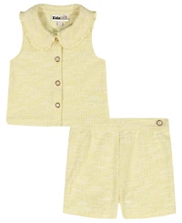 Kids Headquarters Girls' 2T-6X Sleeveless Knit Vest and Shorts, 2-Piece Set