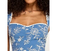 Katia Rae Women's Floral Sweetheart Crop Top And Skirt, 2-Piece Set