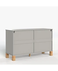 Streamdale Furniture 6-Drawer Double Dresser with Metal Handles & Solid Wood Legs