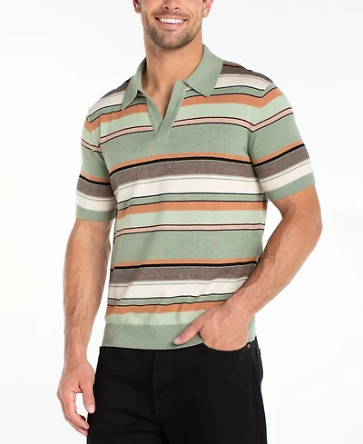 Liverpool Los Angeles Men's Short-Sleeve Johnny Collar Sweater