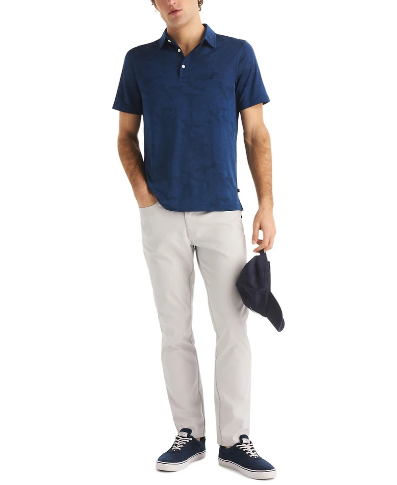 Nautica Men's Short-Sleeve Camo Jacquard Golf Polo Shirt