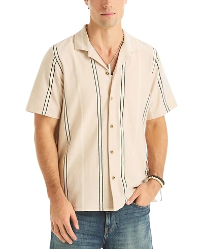 Nautica Men's Striped Spread Collar Shirt