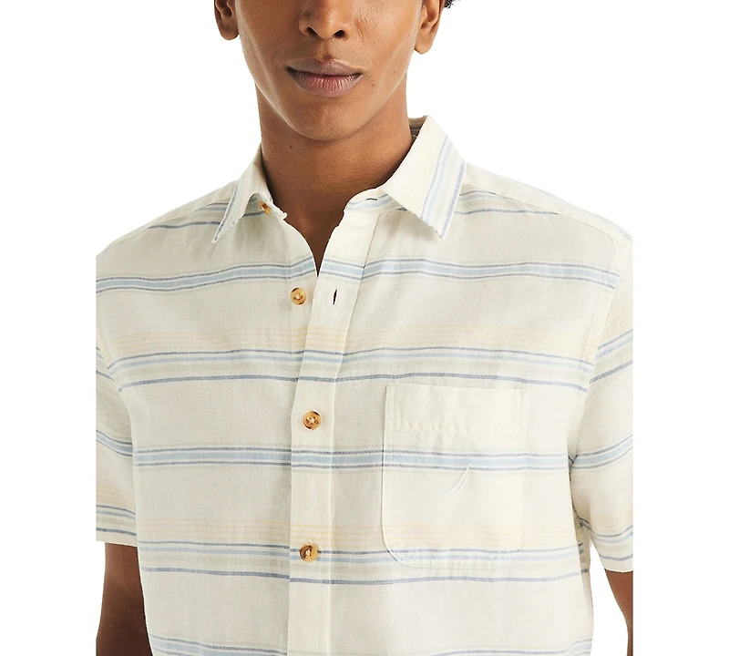 Nautica Men's Short-Sleeve Horizontal Stripes Shirt