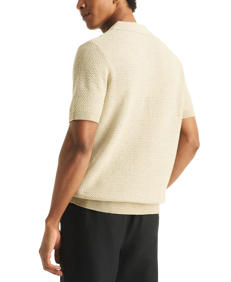 Nautica Men's Short-Sleeves Sweater Polo Shirt