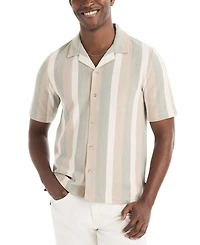 Nautica Men's Short-Sleeve Textured Stripe Polo Shirt