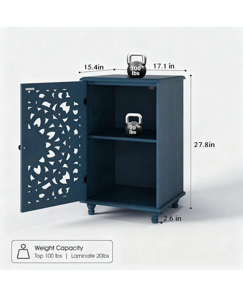 Yigii 28" Tall Farmhouse Style Side Table with Storage