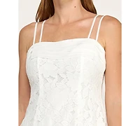 City Studios Juniors' Pleated Top Short Lace Dress