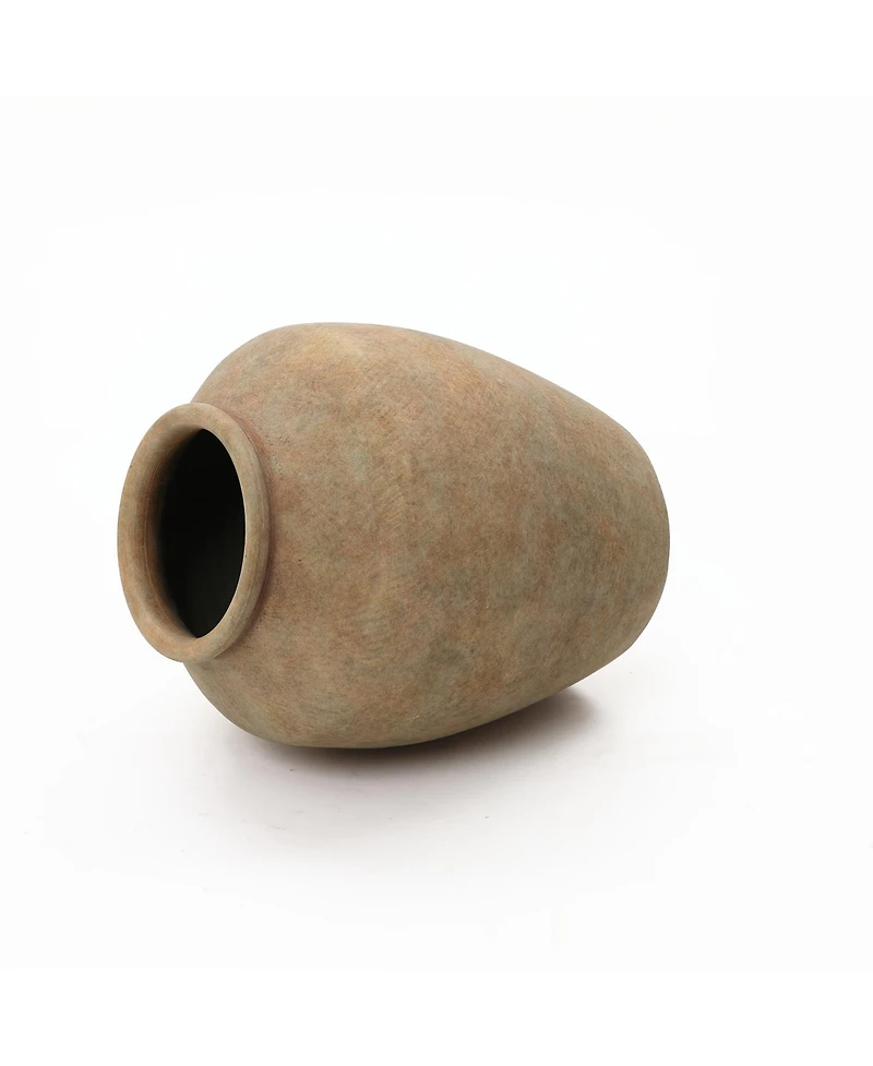 LuxenHome Terracotta 12.4" Vase with Earthy Tones, Accent for Farmhouse or Boho Interiors