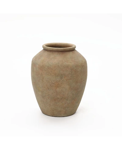 LuxenHome Terracotta 12.4" Vase with Earthy Tones, Accent for Farmhouse or Boho Interiors