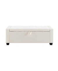 Streamdale Furniture 48" Storage Ottoman Bench with Safety Hinge, Upholstered Entryway Seating